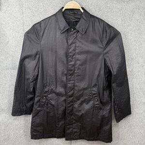 John Varvatos Men's Jacket 42 R Black Nylon Light Weight Button Down Vented READ